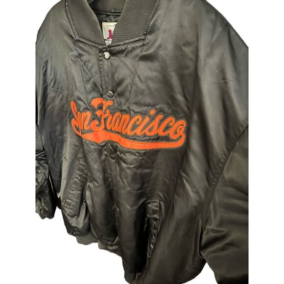 Vintage San Francisco Giant Black Orange Varsity Jacket Size XLarge World Series - Picture 3 of 7
